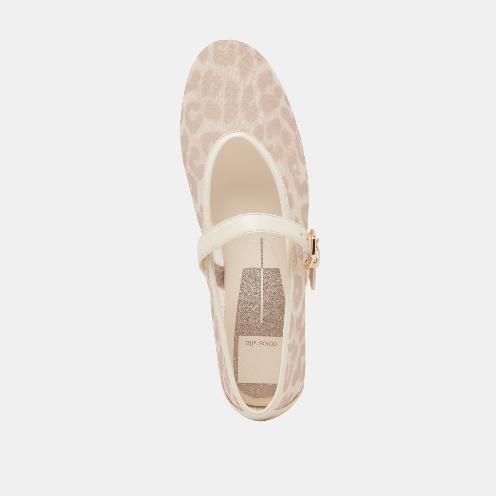 ROSLYN BALLET FLATS WHITE LEOPARD MESH - Dolce Vita