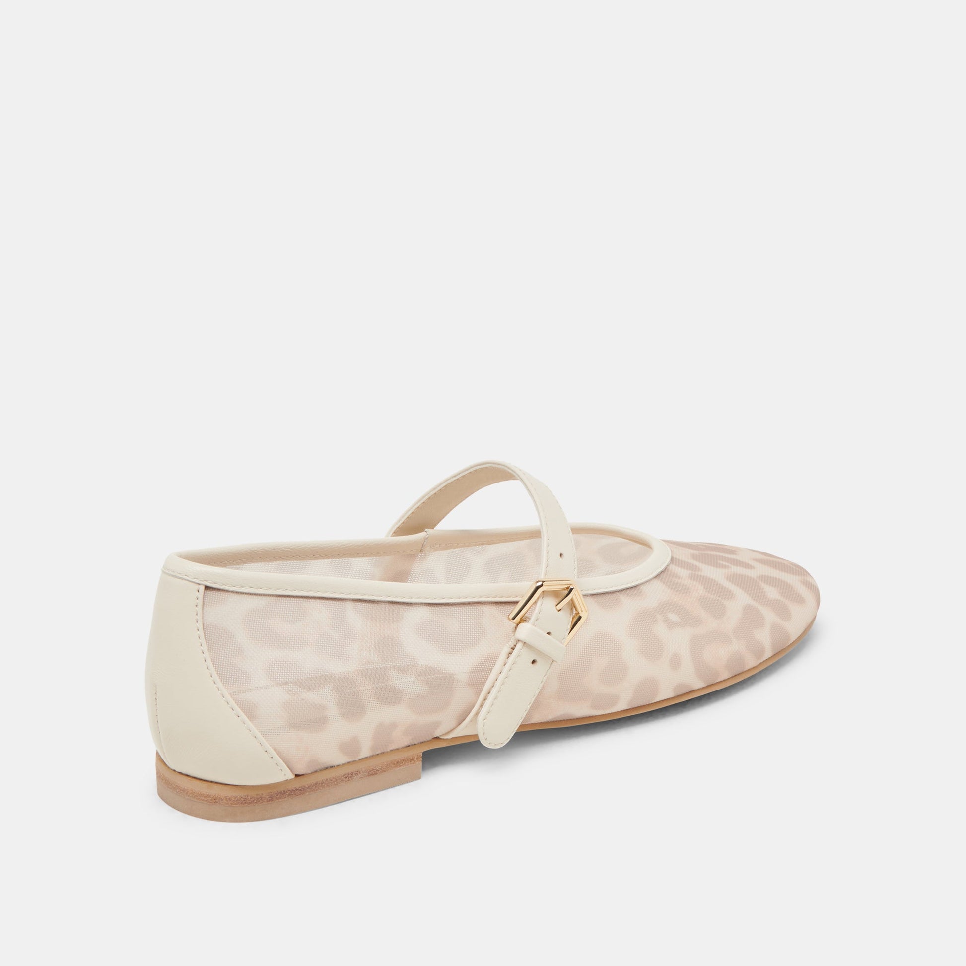 ROSLYN BALLET FLATS WHITE LEOPARD MESH - Dolce Vita