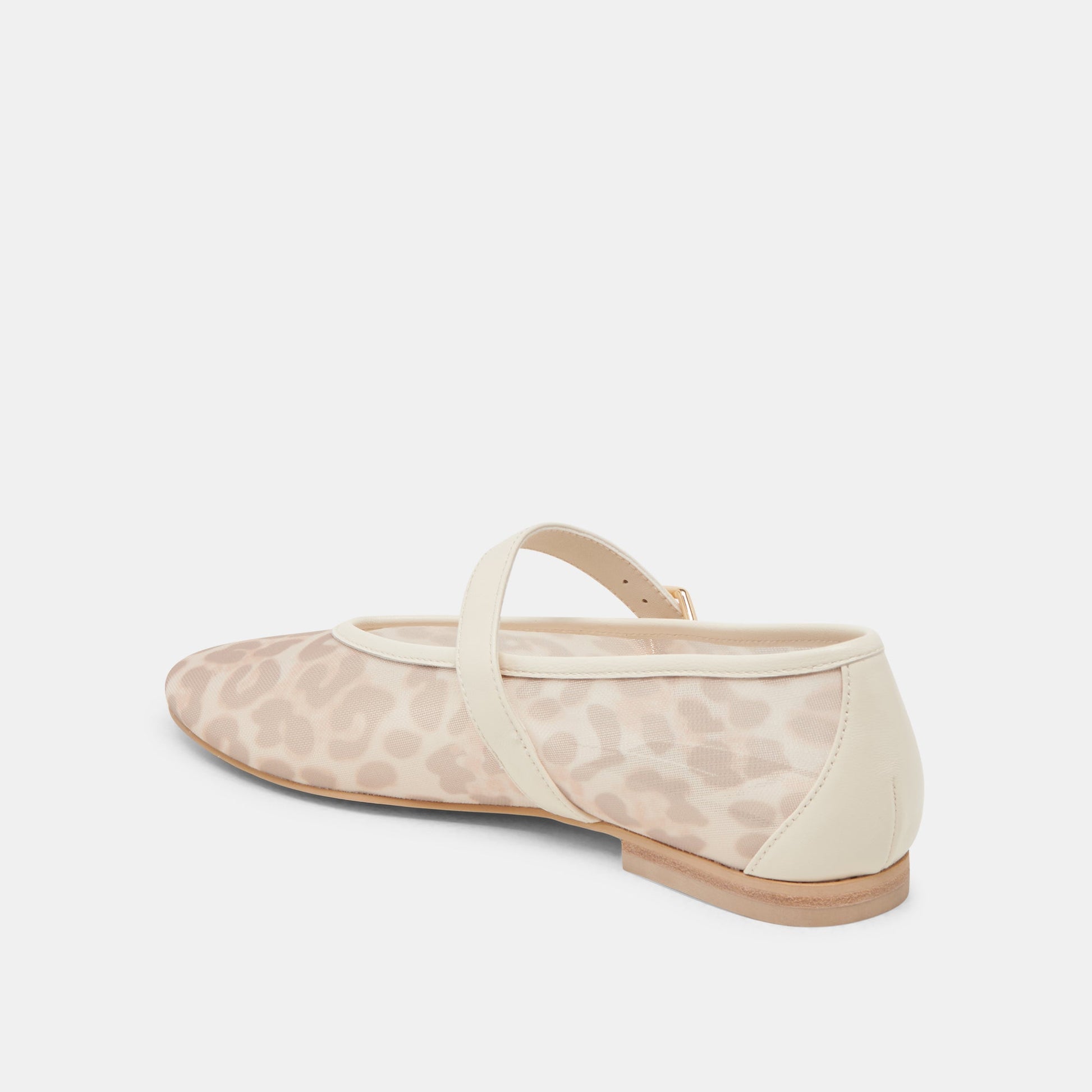 ROSLYN BALLET FLATS WHITE LEOPARD MESH - Dolce Vita