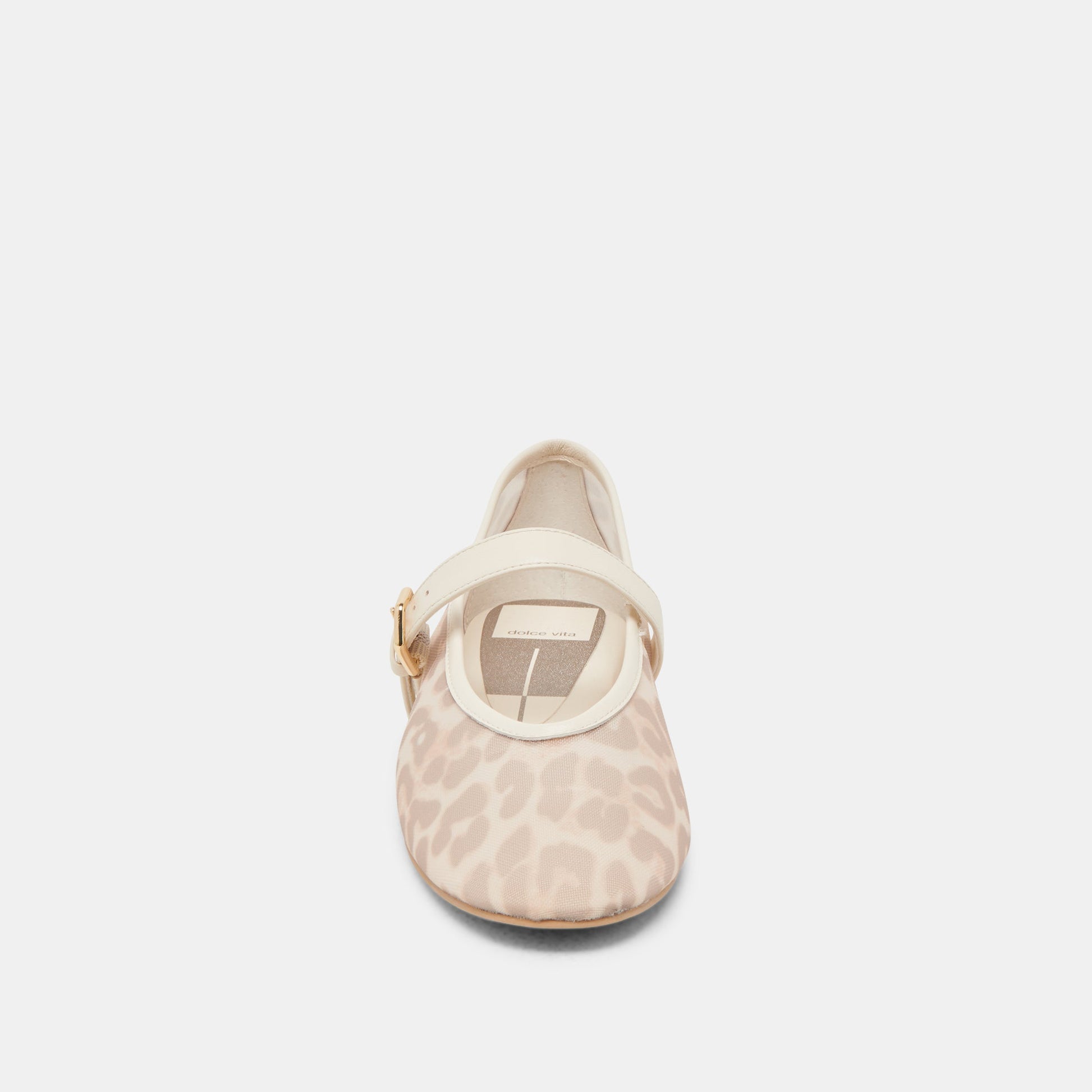 ROSLYN BALLET FLATS WHITE LEOPARD MESH - Dolce Vita