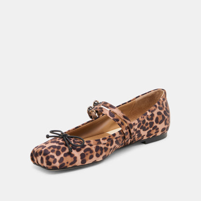 Gibsen Dk Leopard Satin Ballet Flats - Dolce Vita