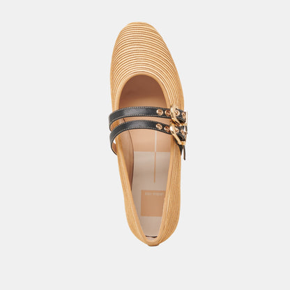 BAYLEE BALLET FLATS NATURAL RAFFIA - Dolce Vita