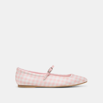 Reyes X Byrdie Golf Pink Plaid Gingham Ballet Flats - Dolce Vita