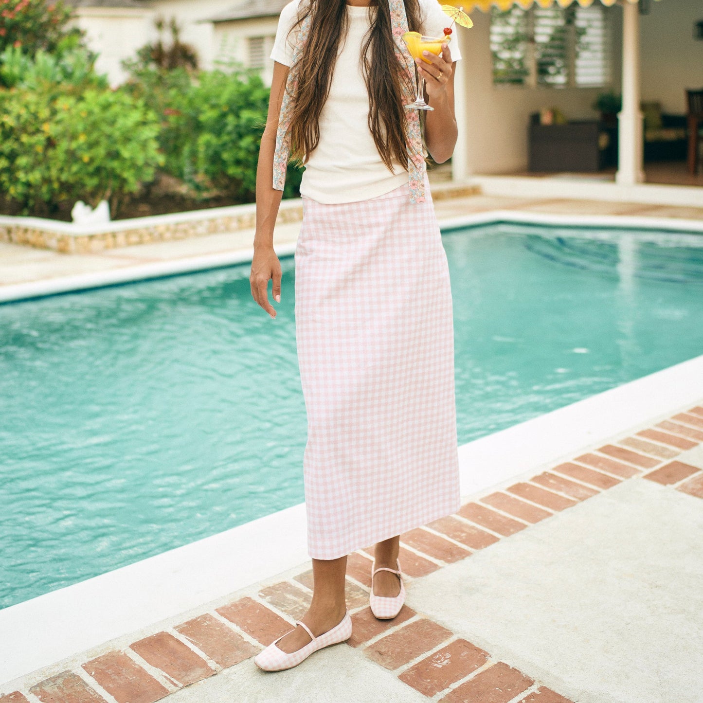 Reyes X Byrdie Golf Pink Plaid Gingham Ballet Flats - Dolce Vita