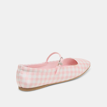 Reyes X Byrdie Golf Pink Plaid Gingham Ballet Flats - Dolce Vita