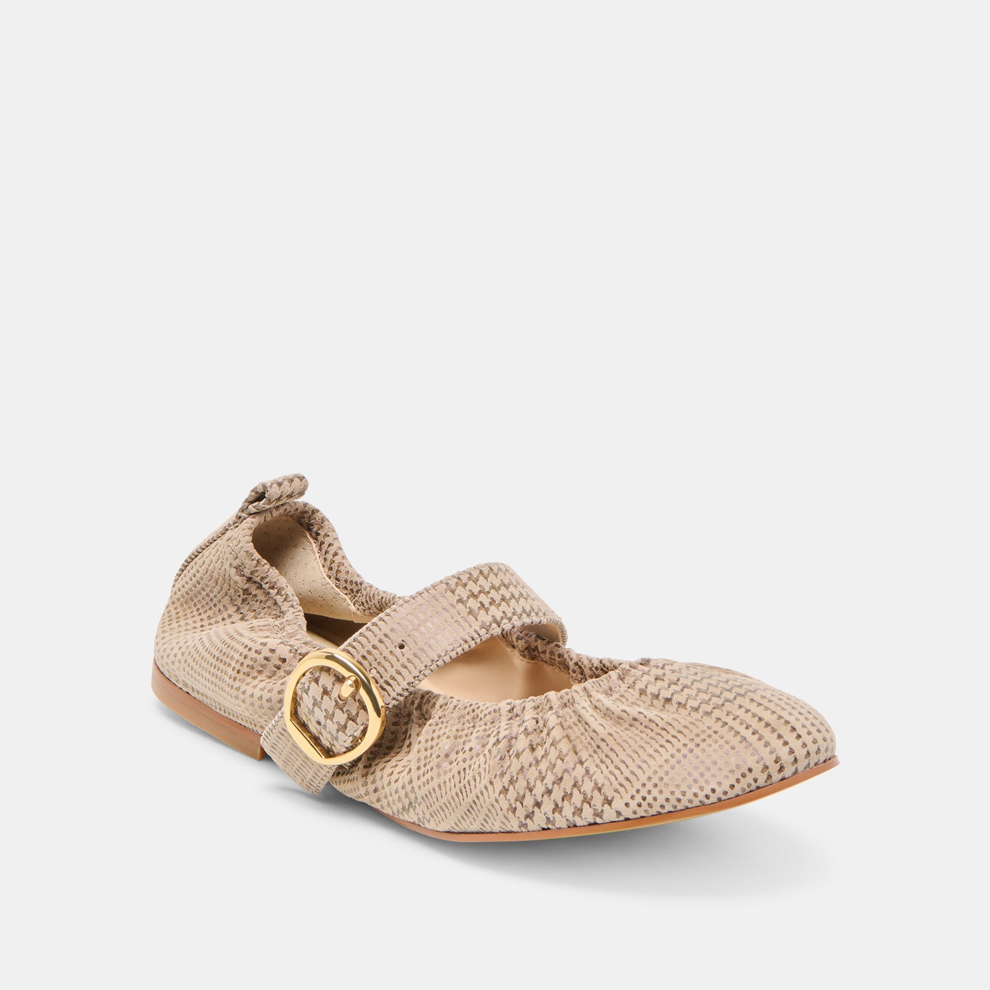 Caely Herringbone Printed Suede Ballet Flats - Dolce Vita