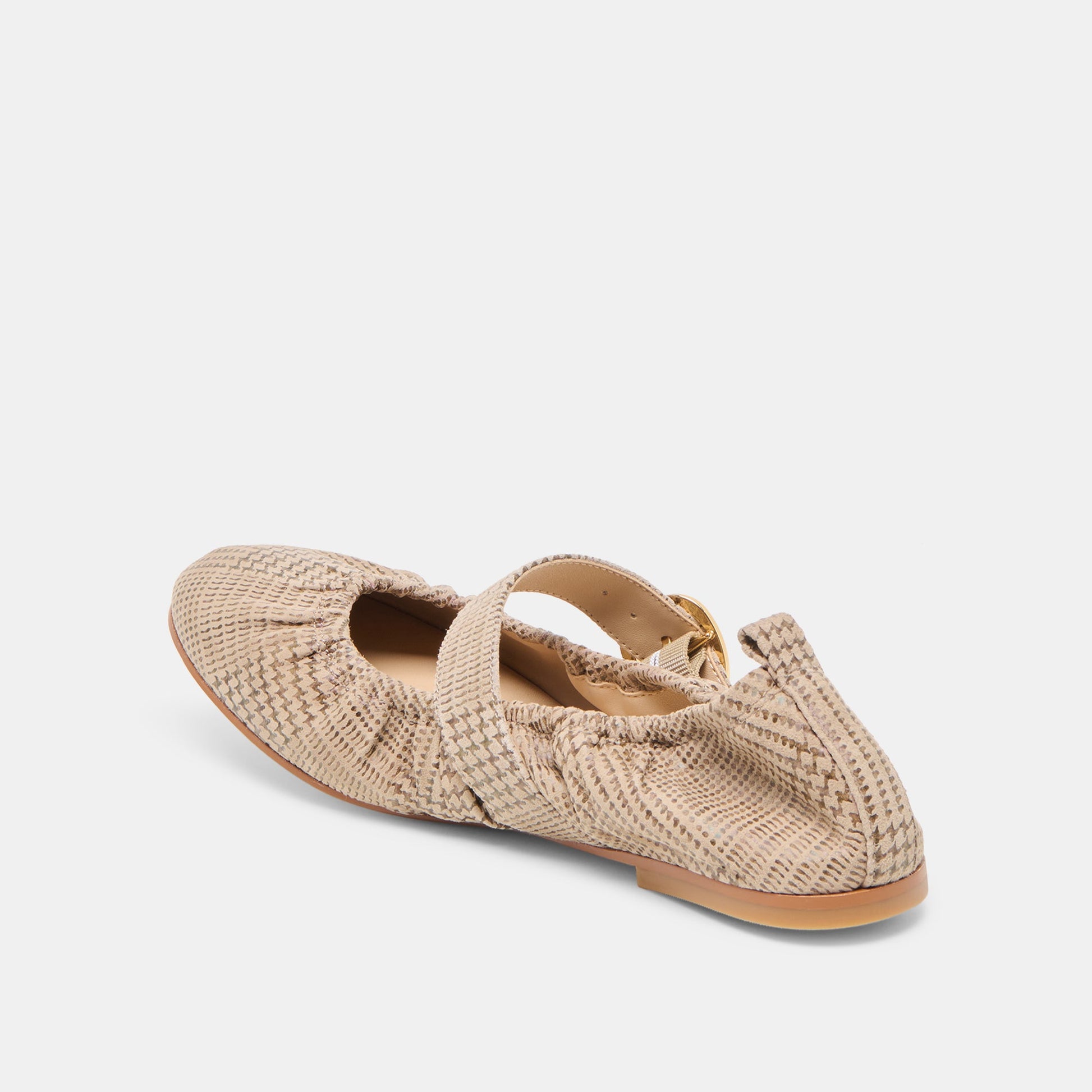 Caely Herringbone Printed Suede Ballet Flats - Dolce Vita