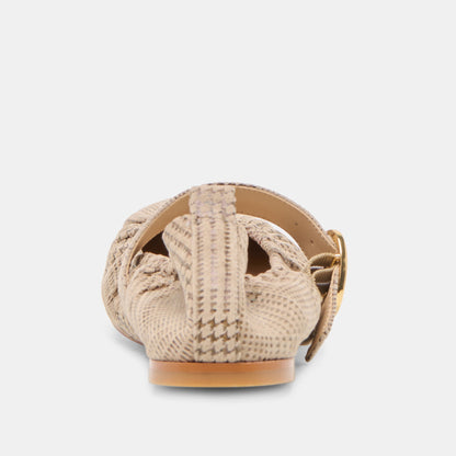Caely Herringbone Printed Suede Ballet Flats - Dolce Vita