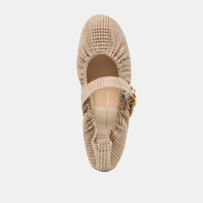 Caely Herringbone Printed Suede Ballet Flats - Dolce Vita