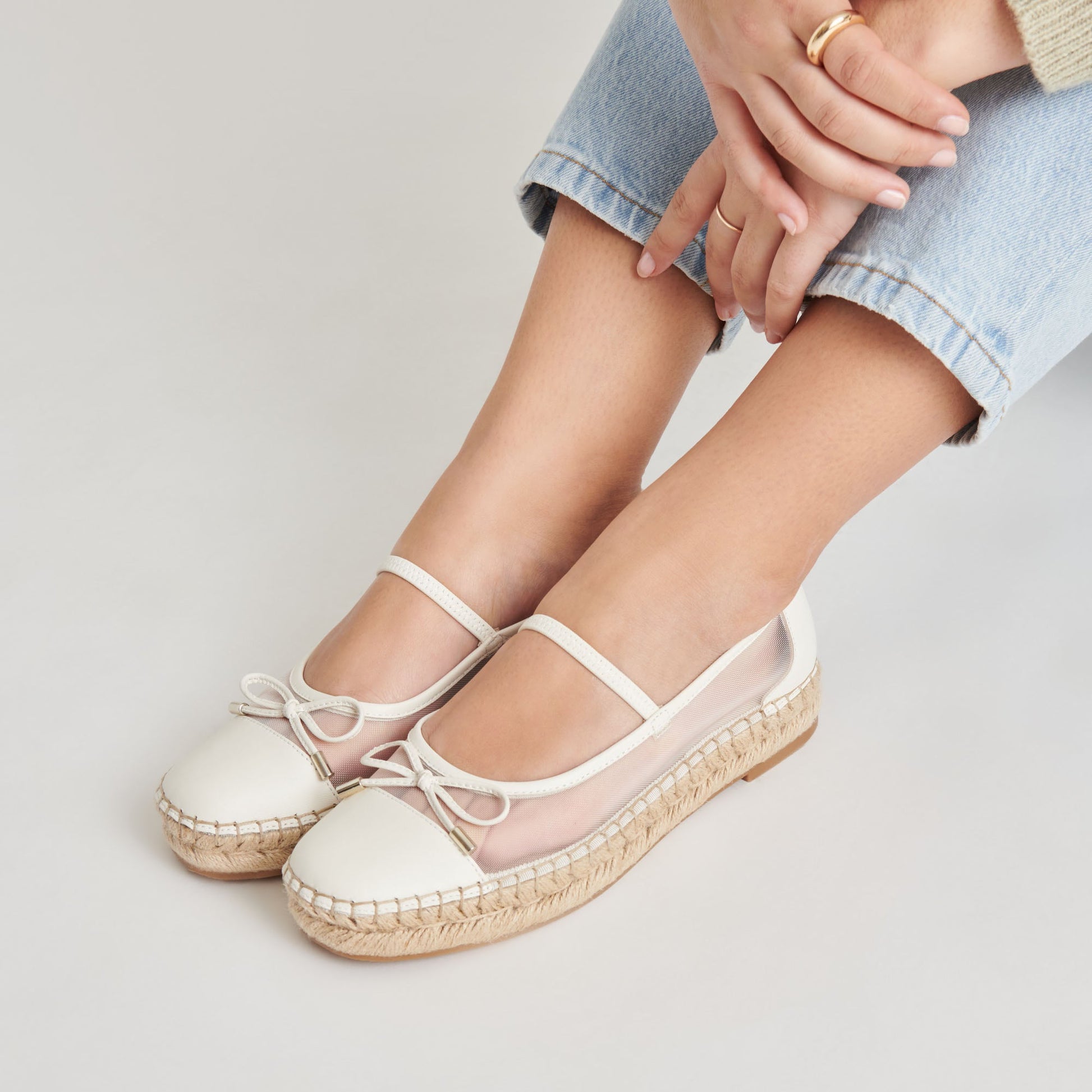 CAMBRE BALLET FLATS WHITE MESH - Dolce Vita