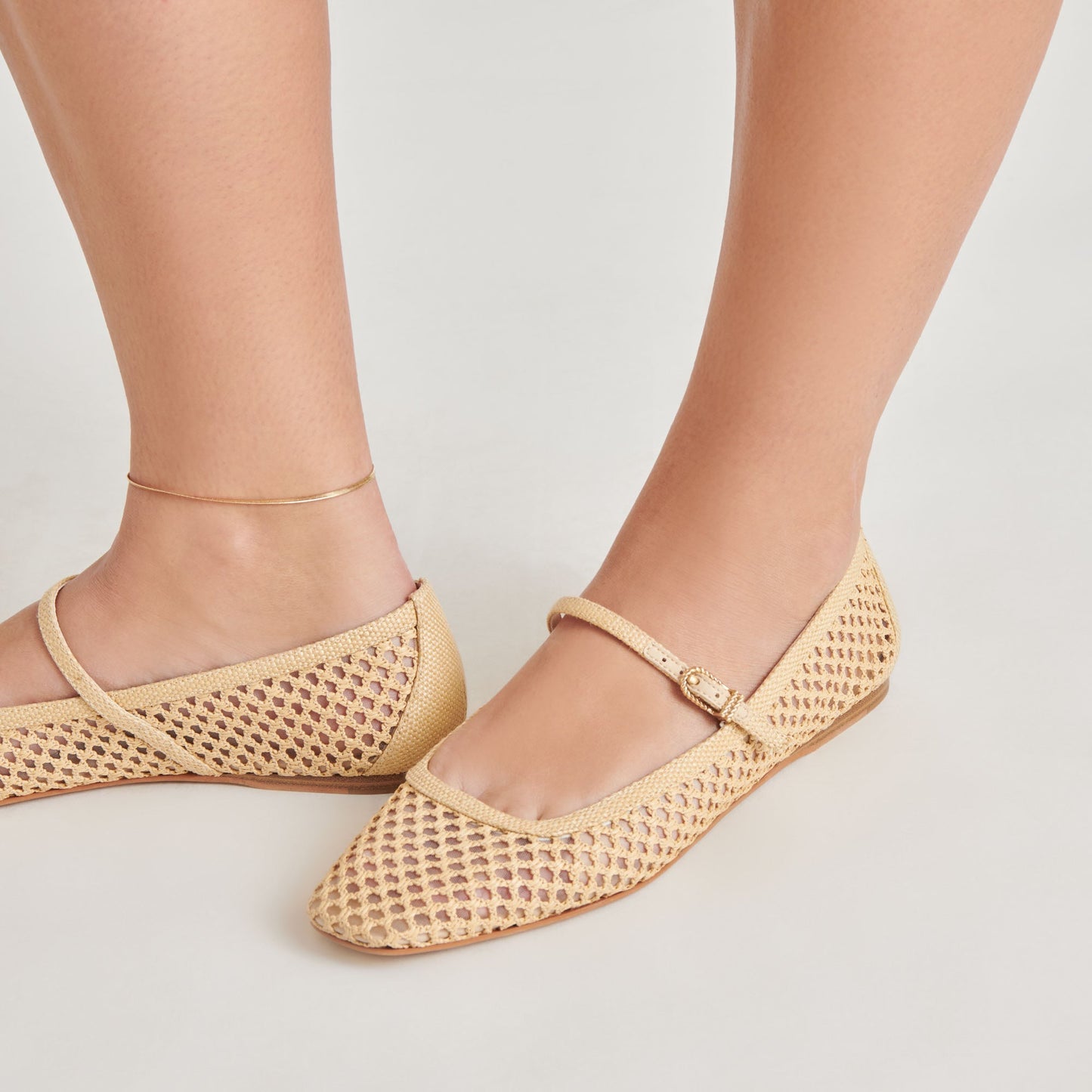 Reyes Lt Natural Woven Raffia Ballet Flats - Dolce Vita