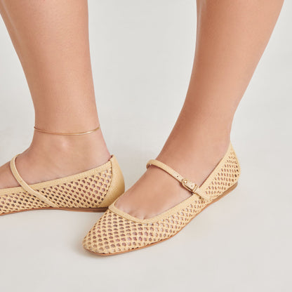 Reyes Lt Natural Woven Raffia Ballet Flats - Dolce Vita