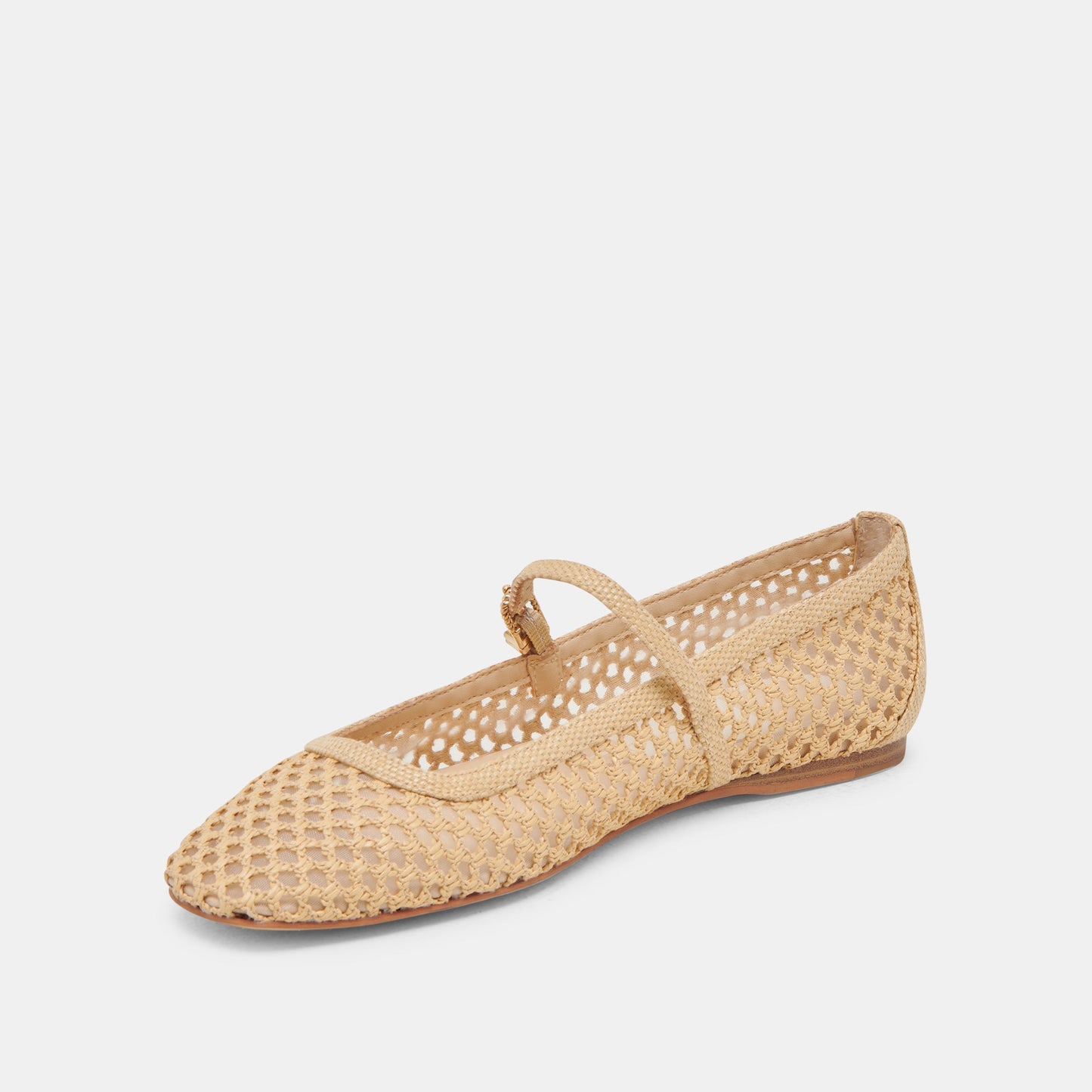 Reyes Lt Natural Woven Raffia Ballet Flats - Dolce Vita