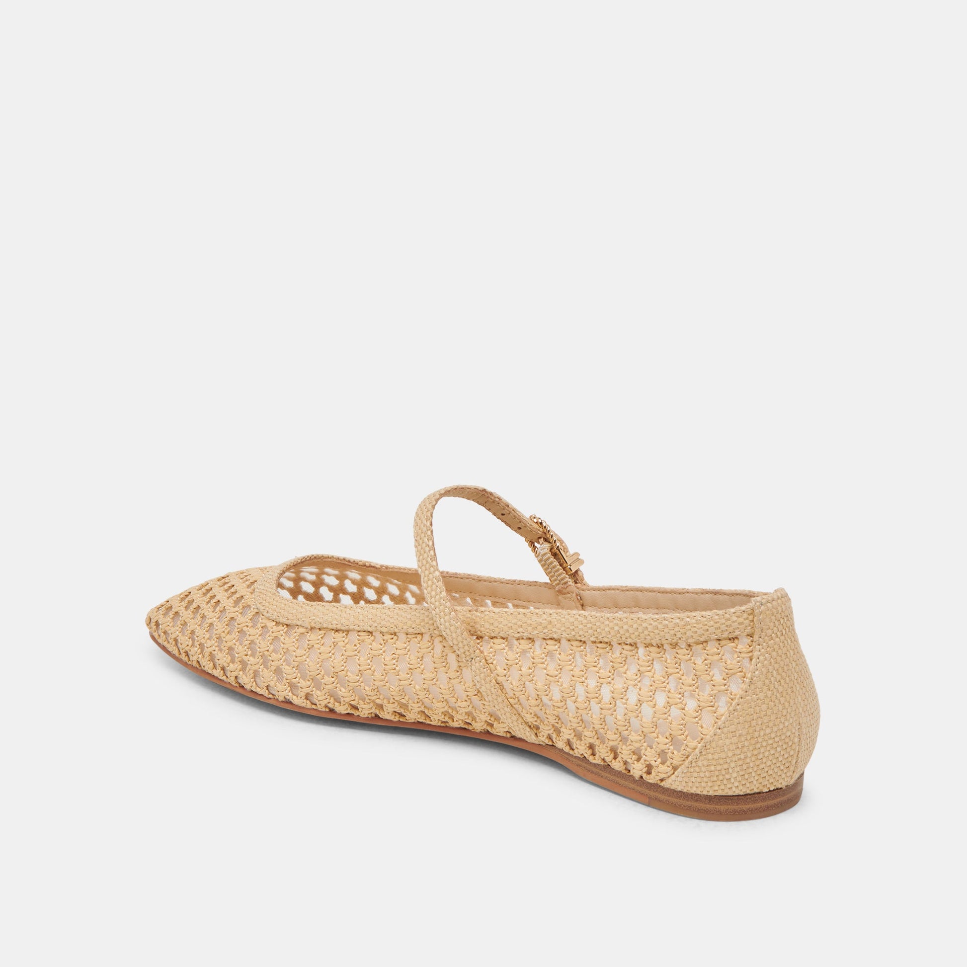 Reyes Lt Natural Woven Raffia Ballet Flats - Dolce Vita