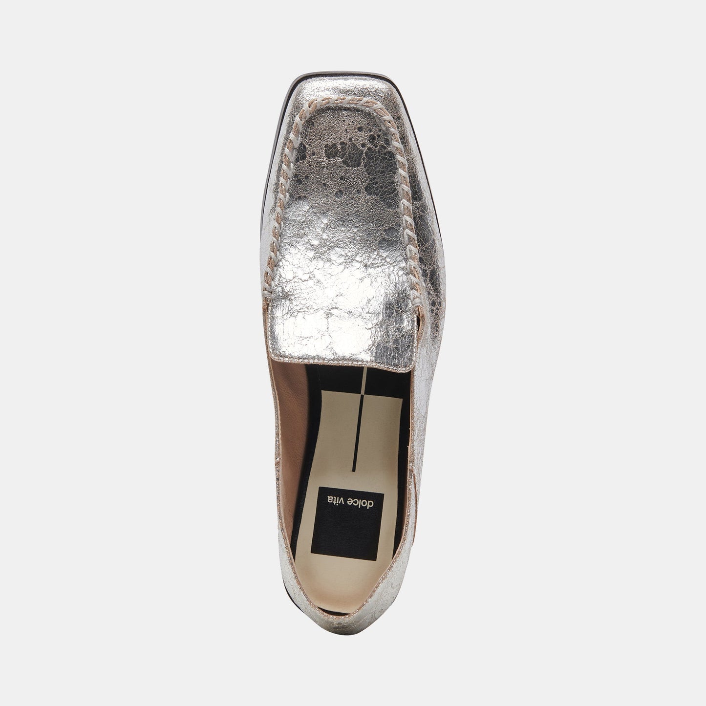 Beny Flats Silver Distressed Leather - Dolce Vita