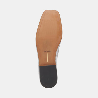 Beny Flats Silver Distressed Leather - Dolce Vita