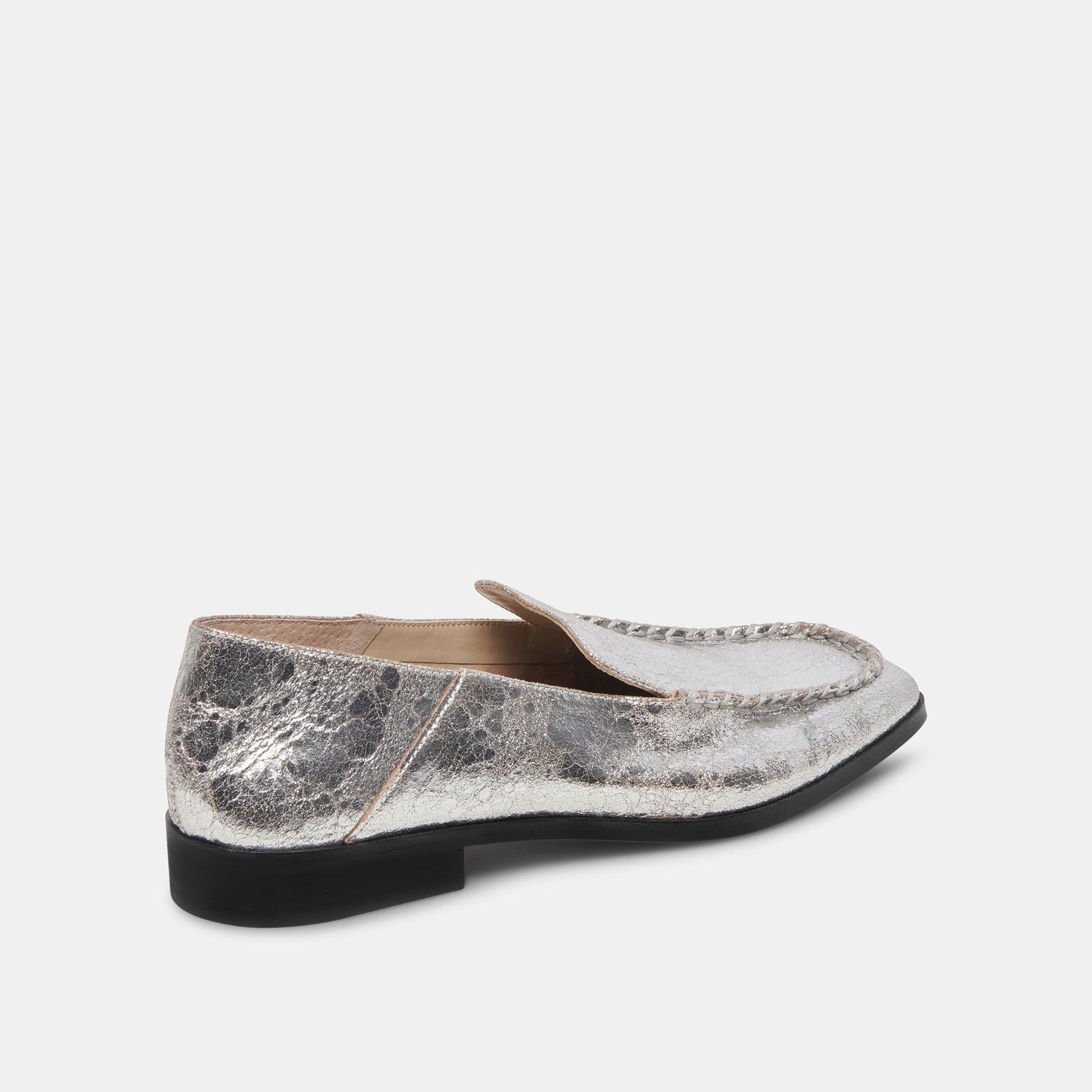 Beny Flats Silver Distressed Leather - Dolce Vita