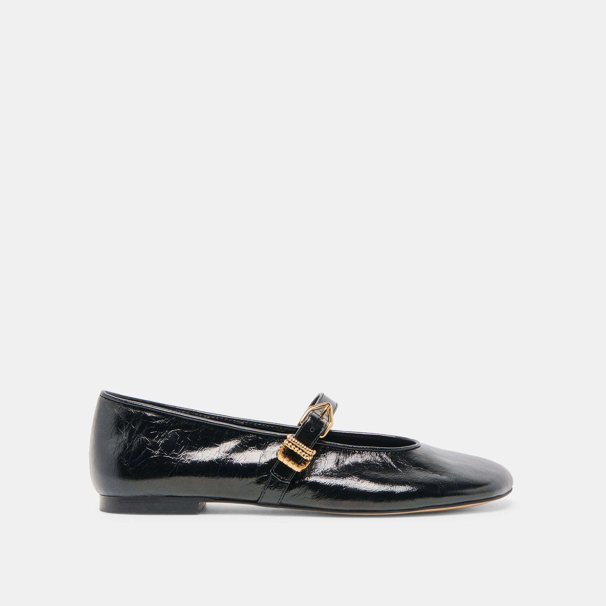 Alizza Midnight Crinkle Patent Ballet Flats - Dolce Vita
