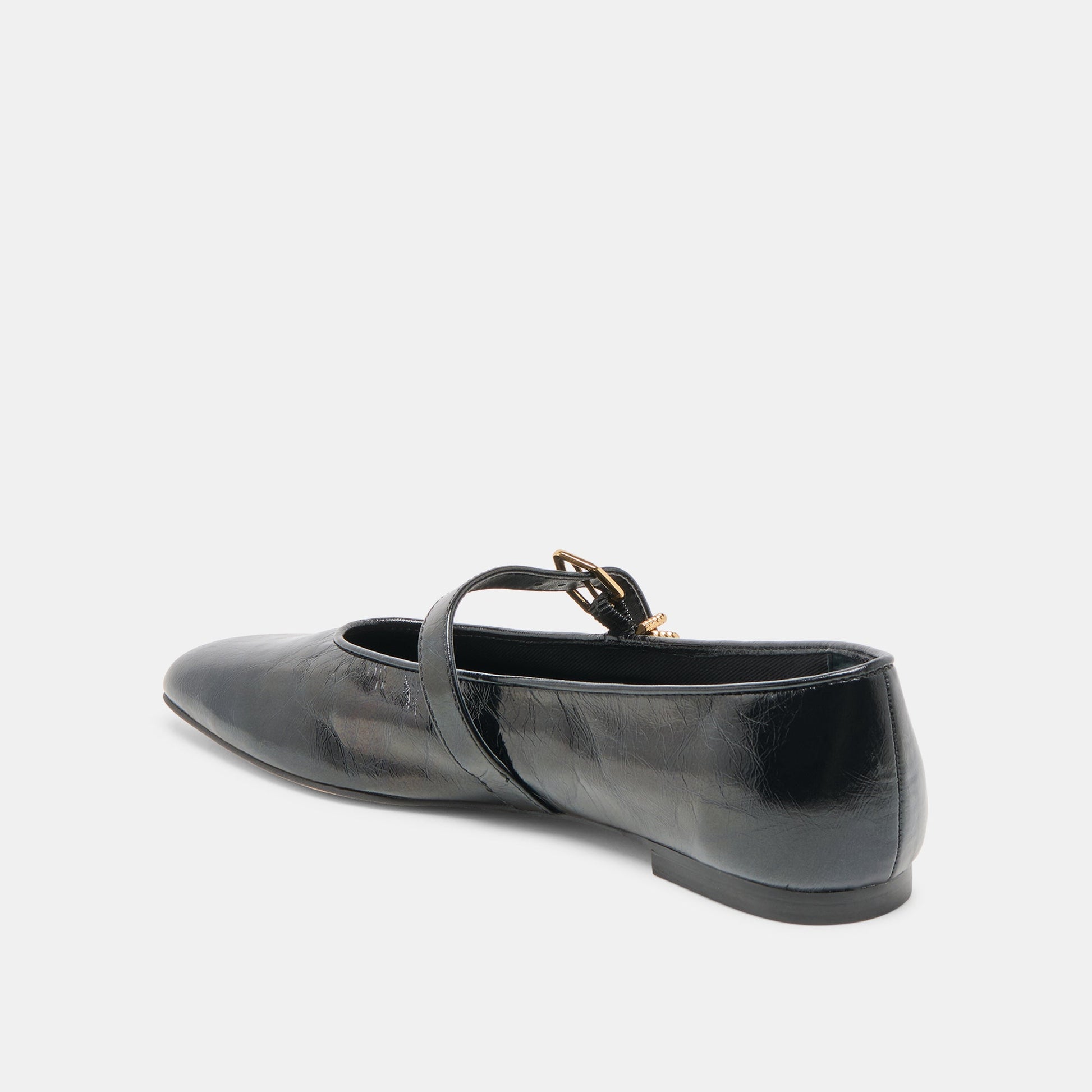 Alizza Midnight Crinkle Patent Ballet Flats - Dolce Vita