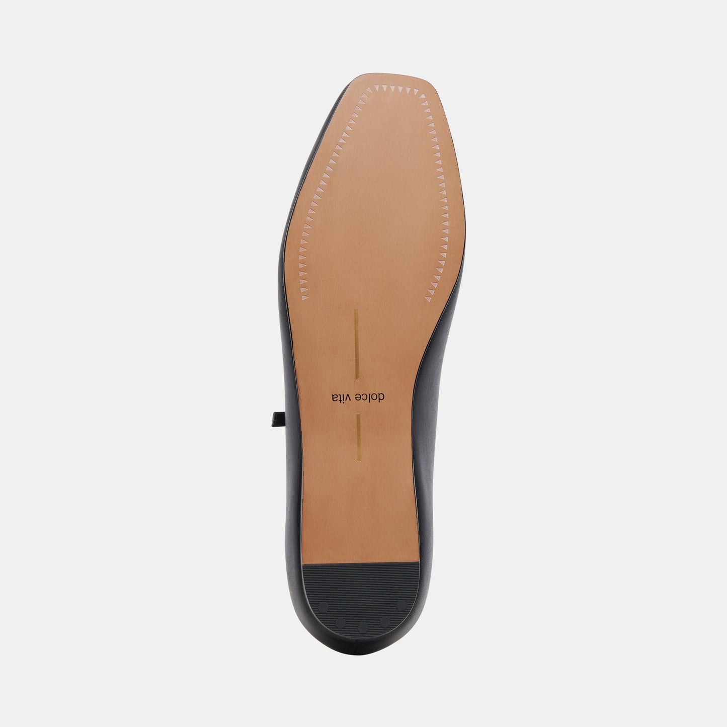 Reyes Wide Ballet Flats Black Leather - Dolce Vita