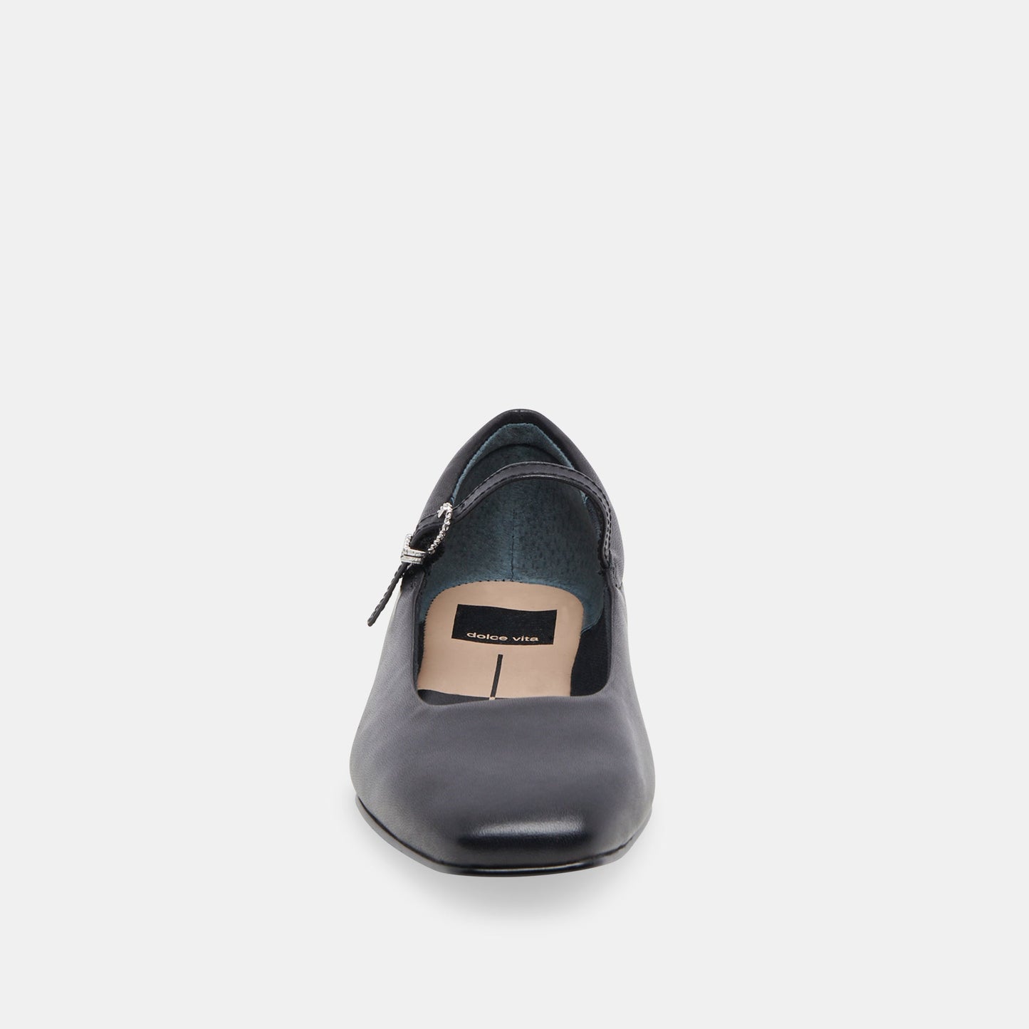 Reyes Wide Ballet Flats Black Leather - Dolce Vita