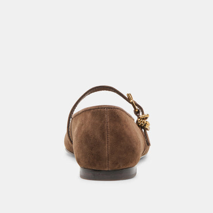 Alizza Dk Brown Suede Ballet Flats - Dolce Vita