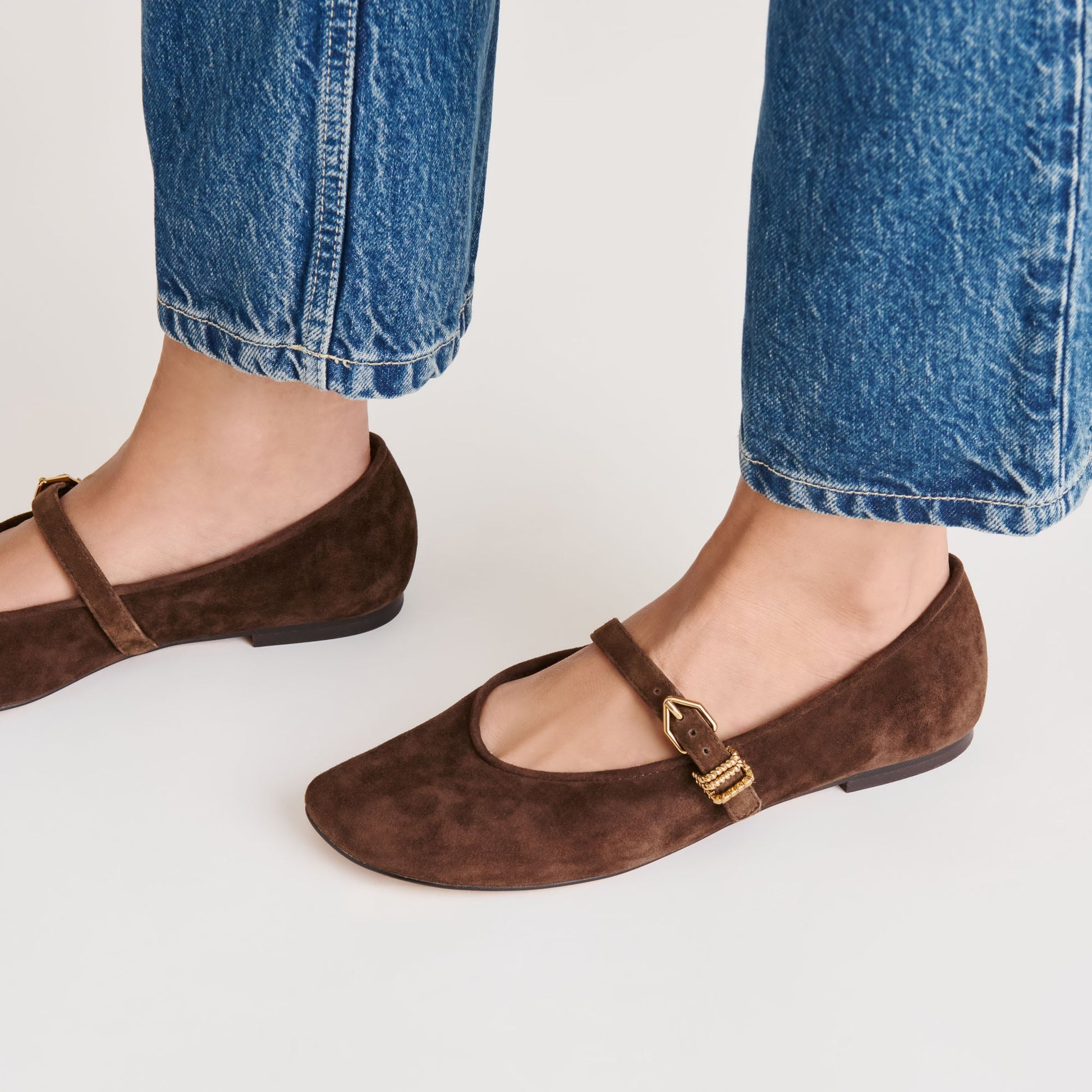 Alizza Dk Brown Suede Ballet Flats - Dolce Vita