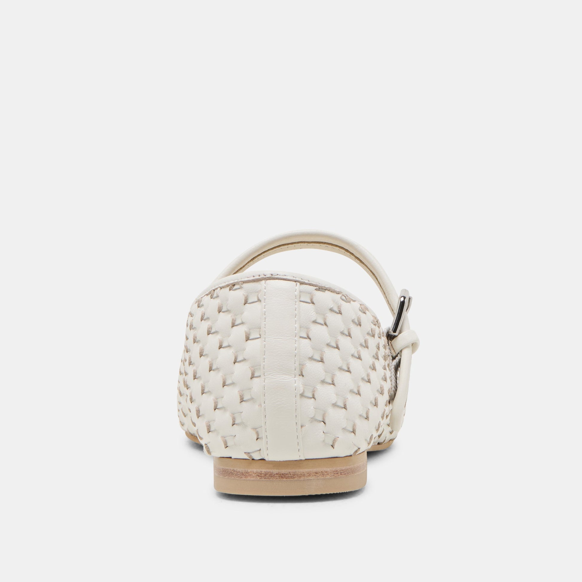 Roslyn True White Woven Leather Ballet Flats - Dolce Vita