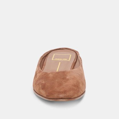 Eila Dk Brown Suede Flats - Dolce Vita