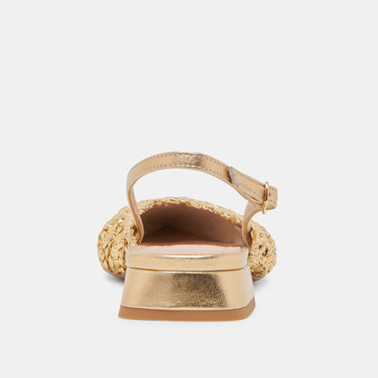 CYNDI FLATS GOLD WOVEN - Dolce Vita