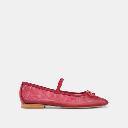 CADEL BALLET FLATS CRIMSON MESH - Dolce Vita