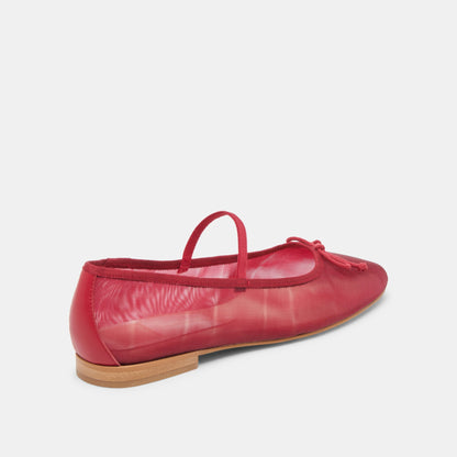 CADEL BALLET FLATS CRIMSON MESH - Dolce Vita