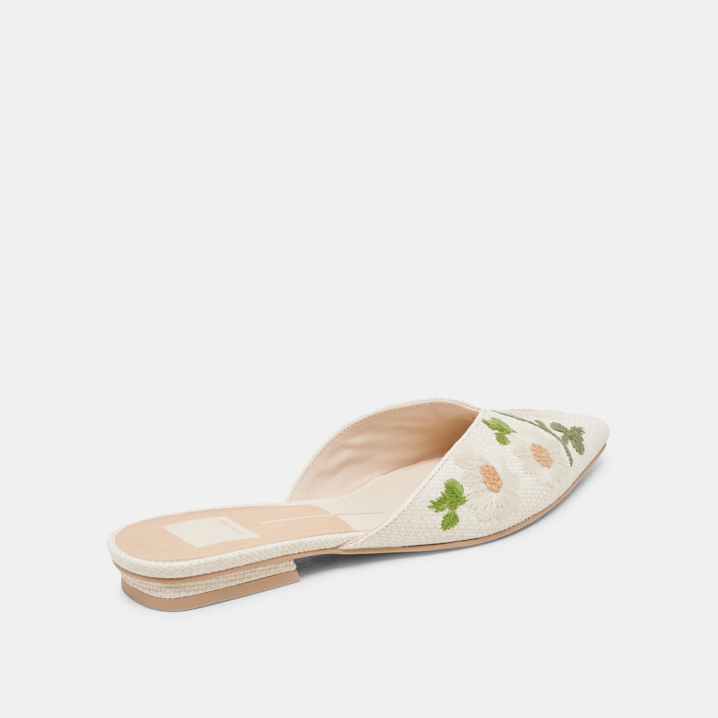 ELM FLATS WHITE FLORAL RAFFIA - Dolce Vita