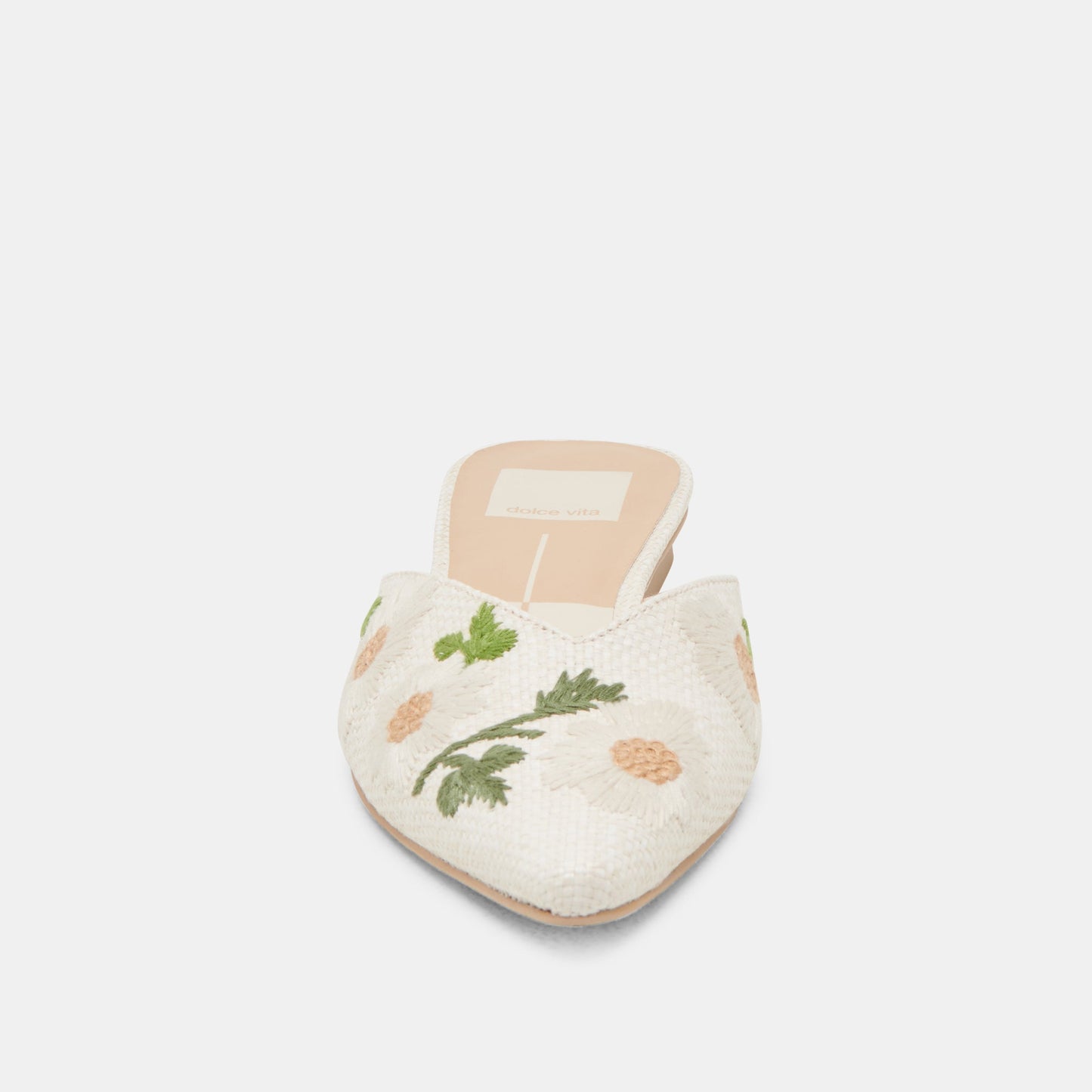 ELM FLATS WHITE FLORAL RAFFIA - Dolce Vita