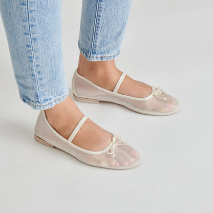 CADEL BALLET FLATS IVORY MESH - Dolce Vita