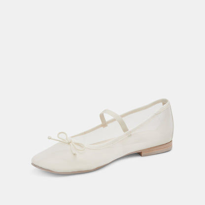 CADEL BALLET FLATS IVORY MESH - Dolce Vita