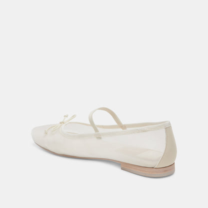CADEL BALLET FLATS IVORY MESH - Dolce Vita