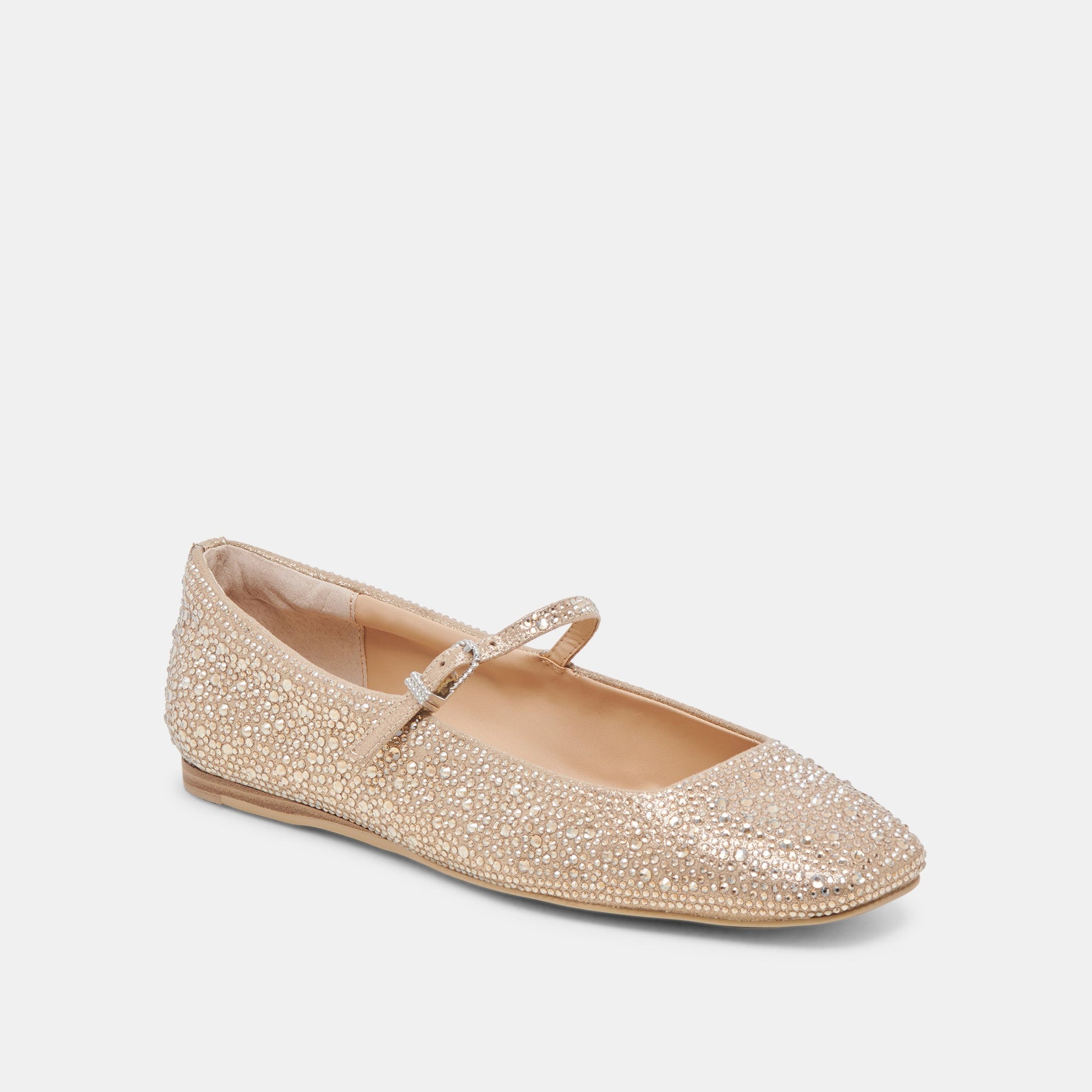 REYES CRYSTAL BALLET FLATS LIGHT GOLD CRYSTAL - Dolce Vita