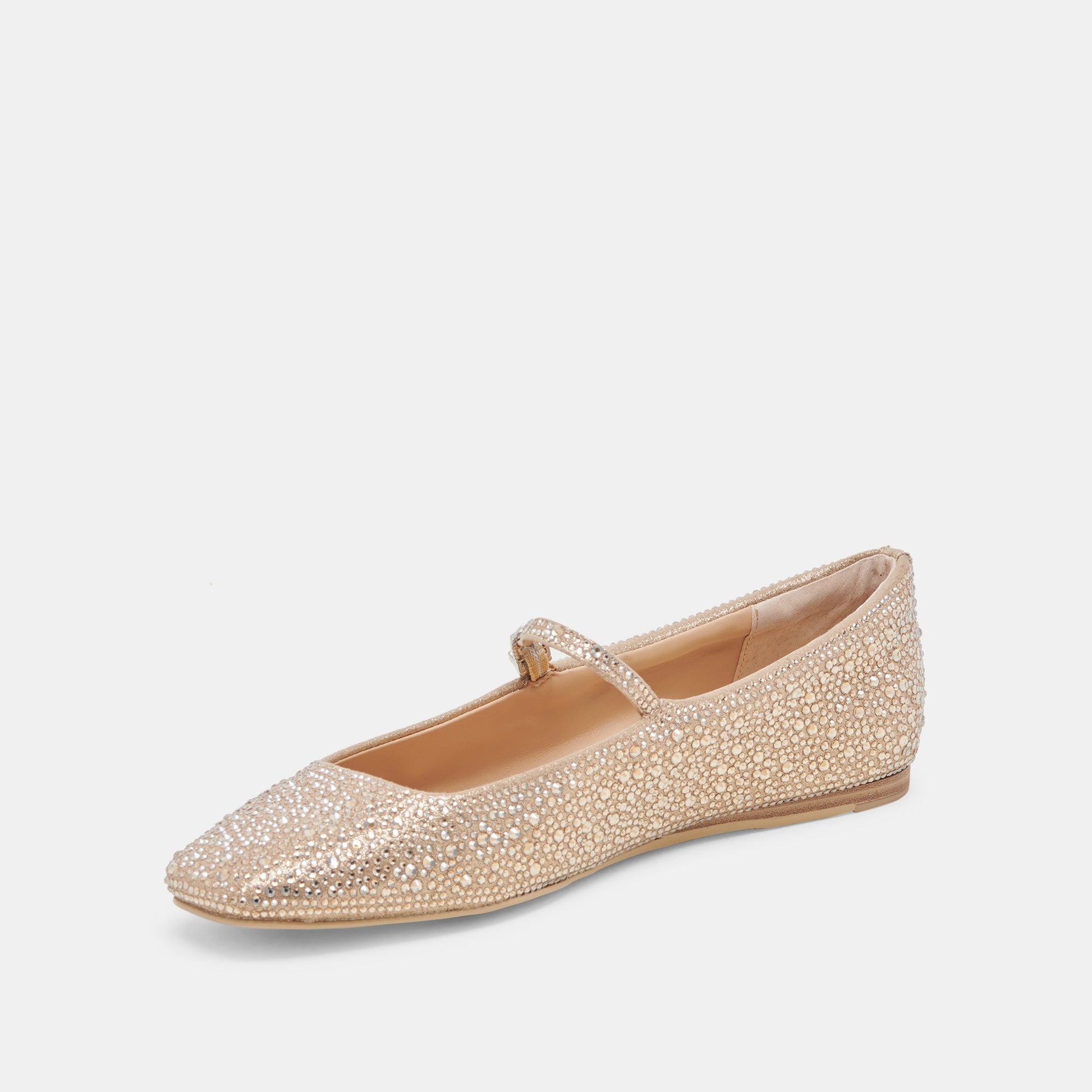 REYES CRYSTAL BALLET FLATS LIGHT GOLD CRYSTAL - Dolce Vita