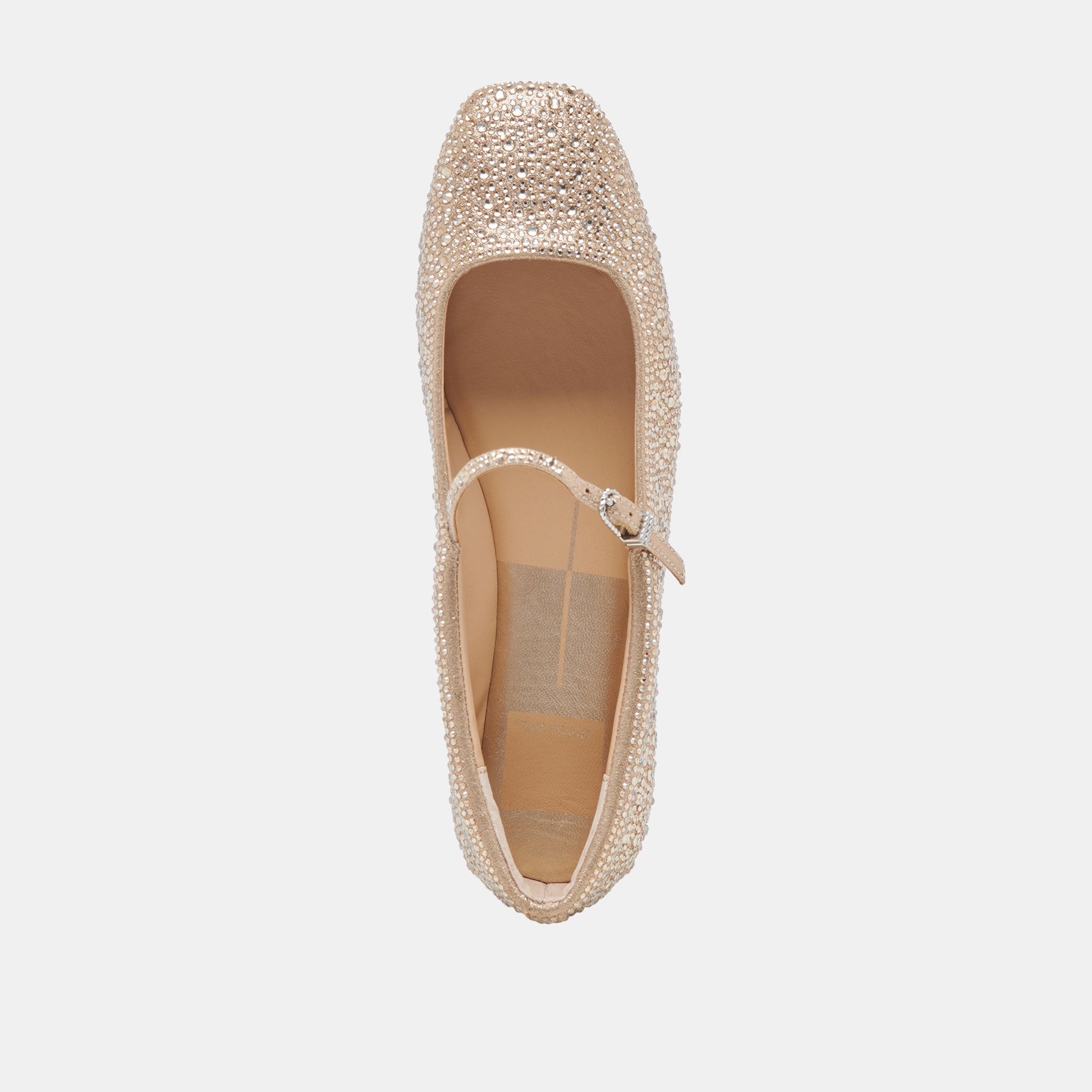REYES CRYSTAL BALLET FLATS LIGHT GOLD CRYSTAL - Dolce Vita