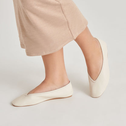 Braidy Ivory Leather Ballet Flats - Dolce Vita