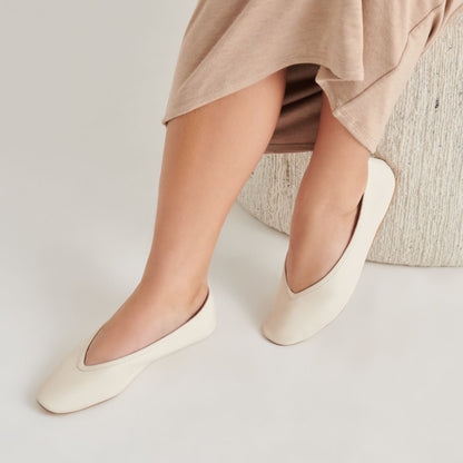 Braidy Ivory Leather Ballet Flats - Dolce Vita