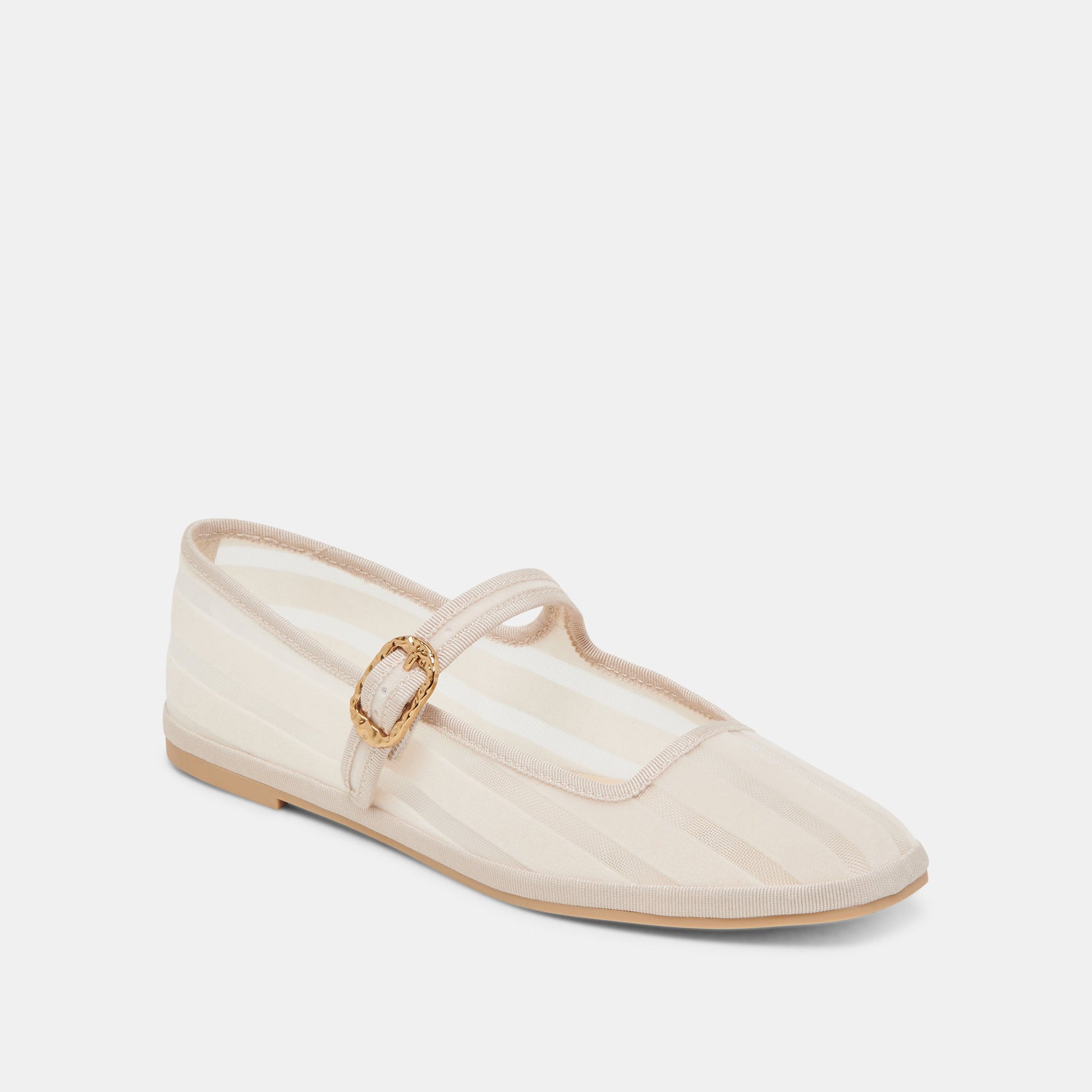 TAMEKA BALLET FLATS BONE STRIPE MESH - Dolce Vita