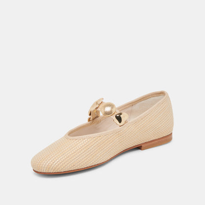 RELAN BALLET FLATS LT NATURAL RAFFIA - Dolce Vita