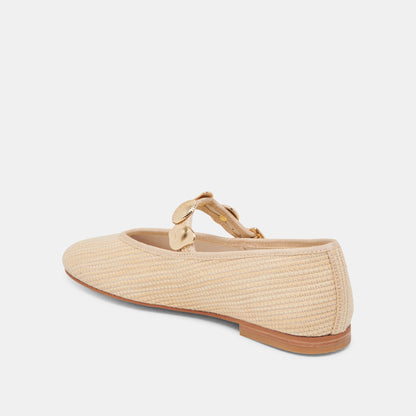 RELAN BALLET FLATS LT NATURAL RAFFIA - Dolce Vita