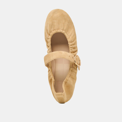 Caely Honey Suede Ballet Flats - Dolce Vita