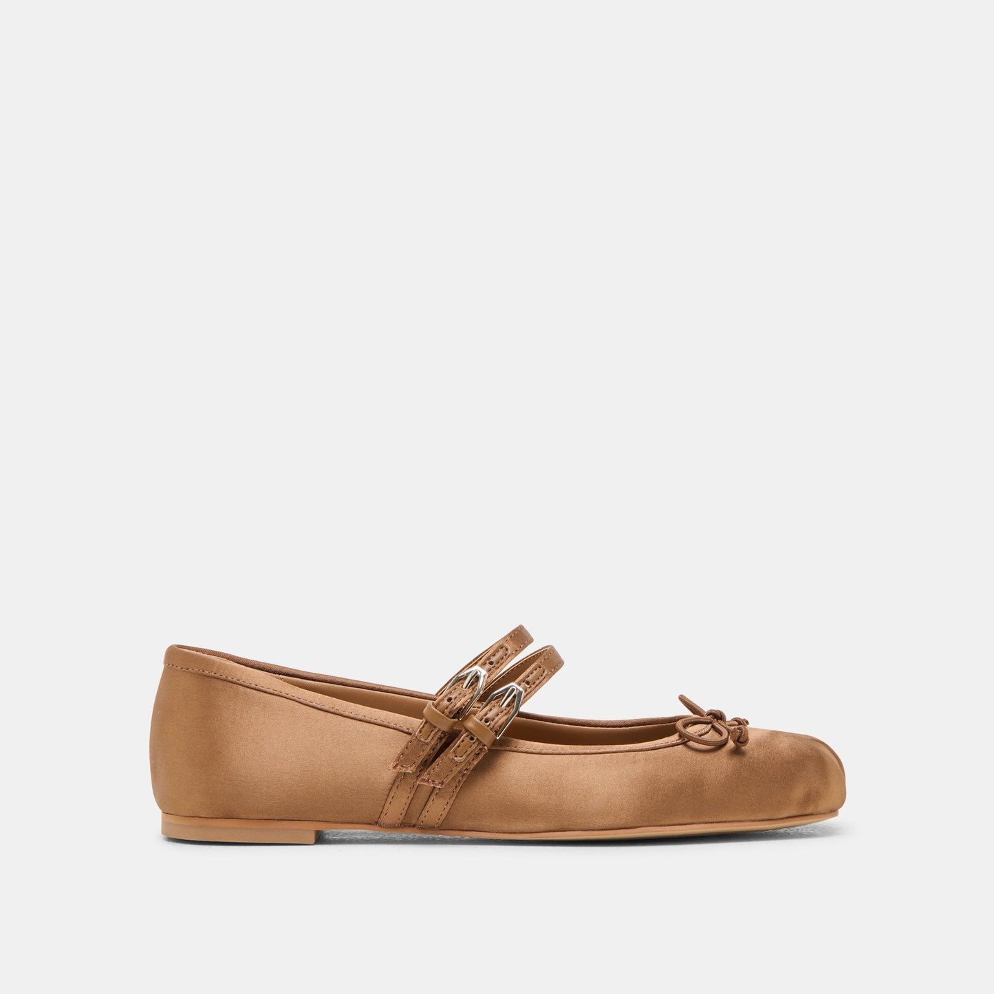 Gibsen Mid Brown Satin Ballet Flats - Dolce Vita
