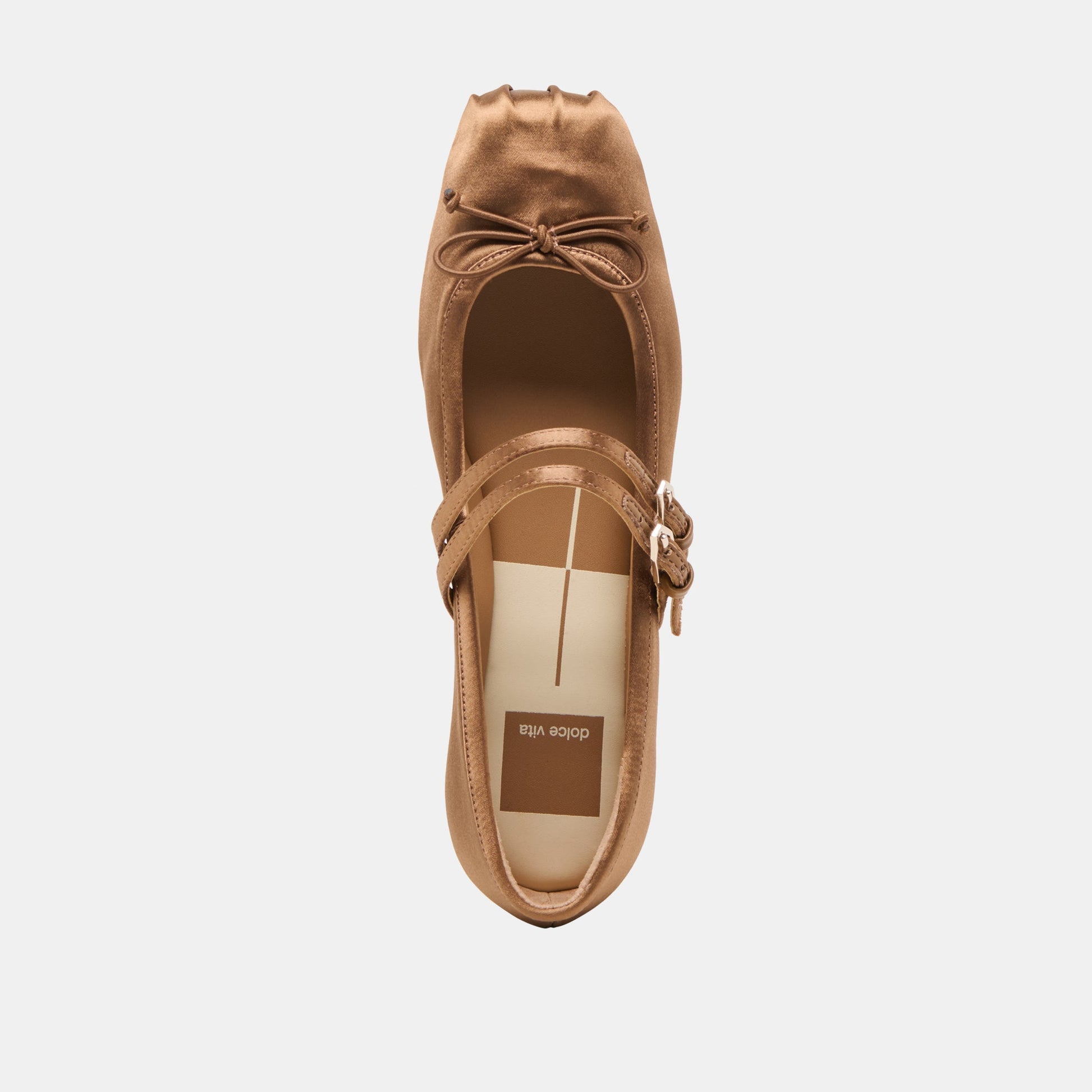 Gibsen Mid Brown Satin Ballet Flats - Dolce Vita