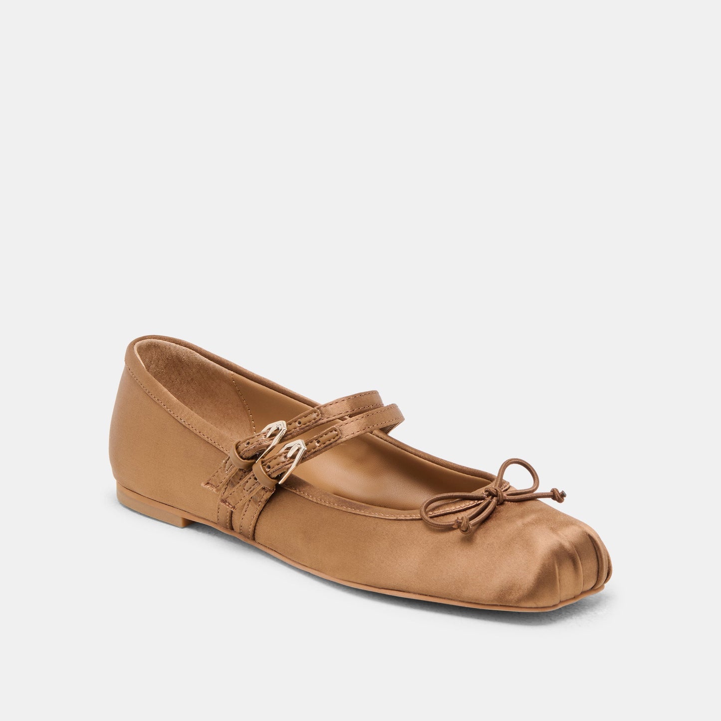 Gibsen Mid Brown Satin Ballet Flats - Dolce Vita
