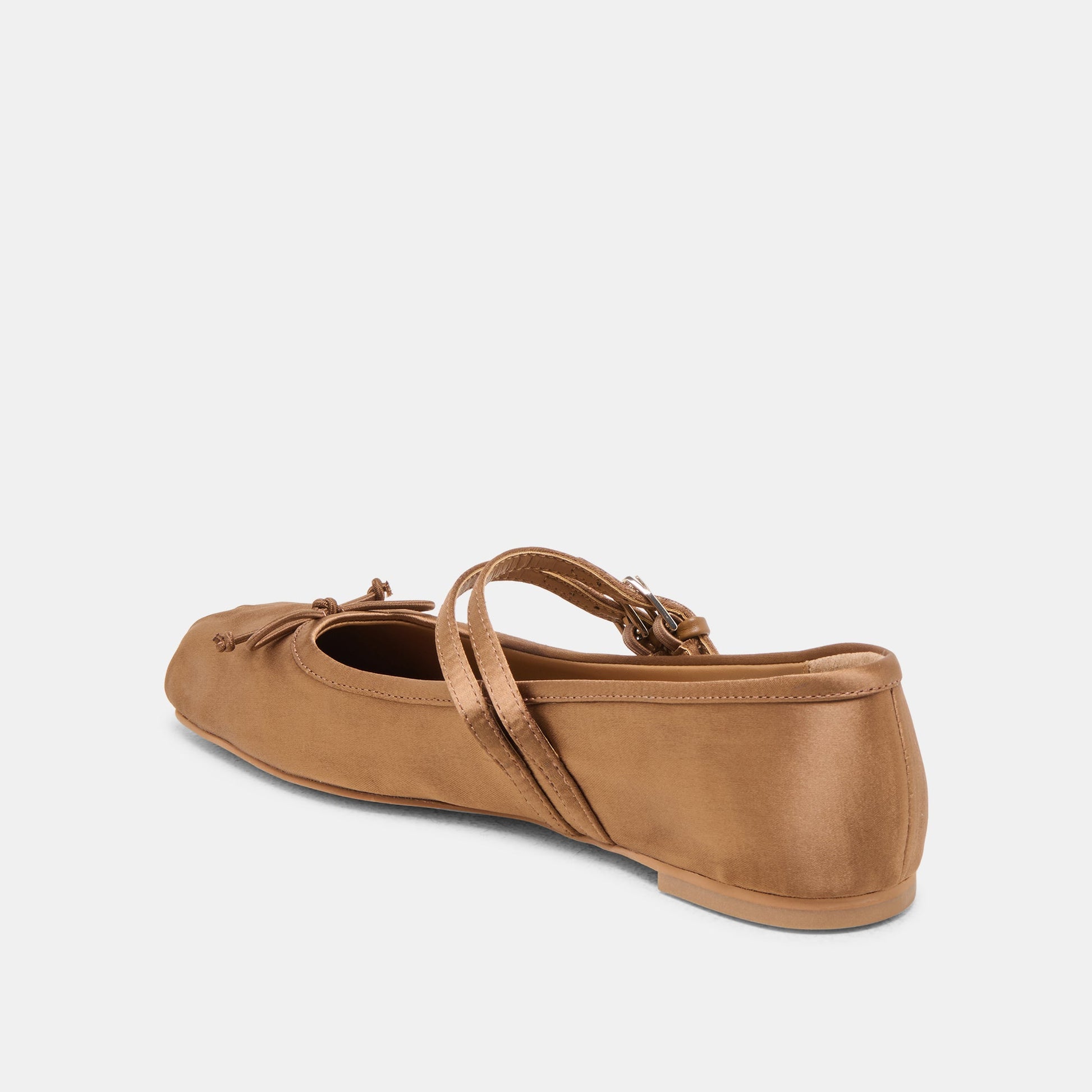 Gibsen Mid Brown Satin Ballet Flats - Dolce Vita